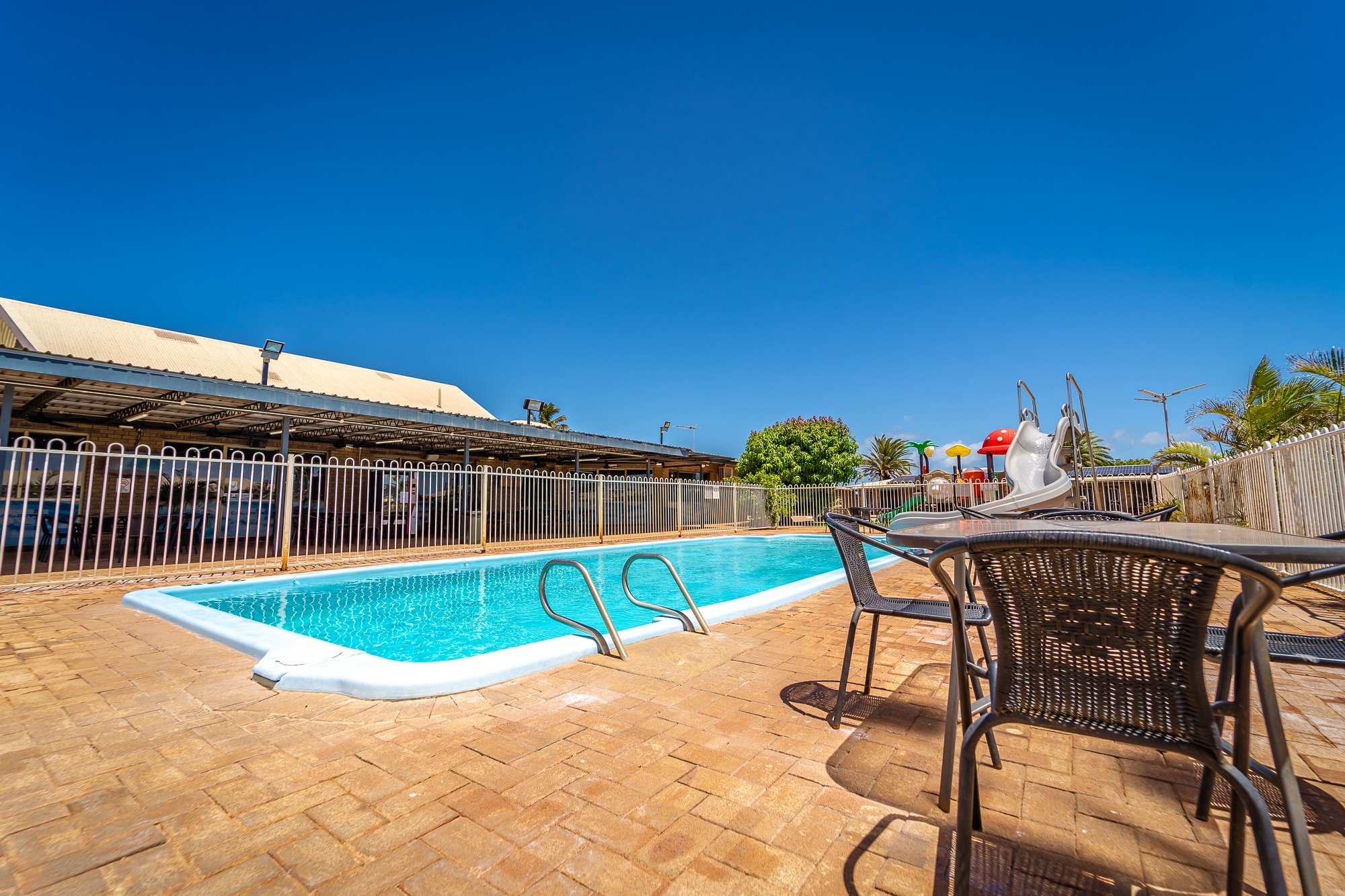 Swimming pool and playground